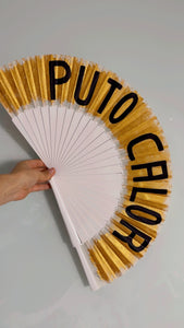 Hand Painted Kolorete Medium Hand Fan