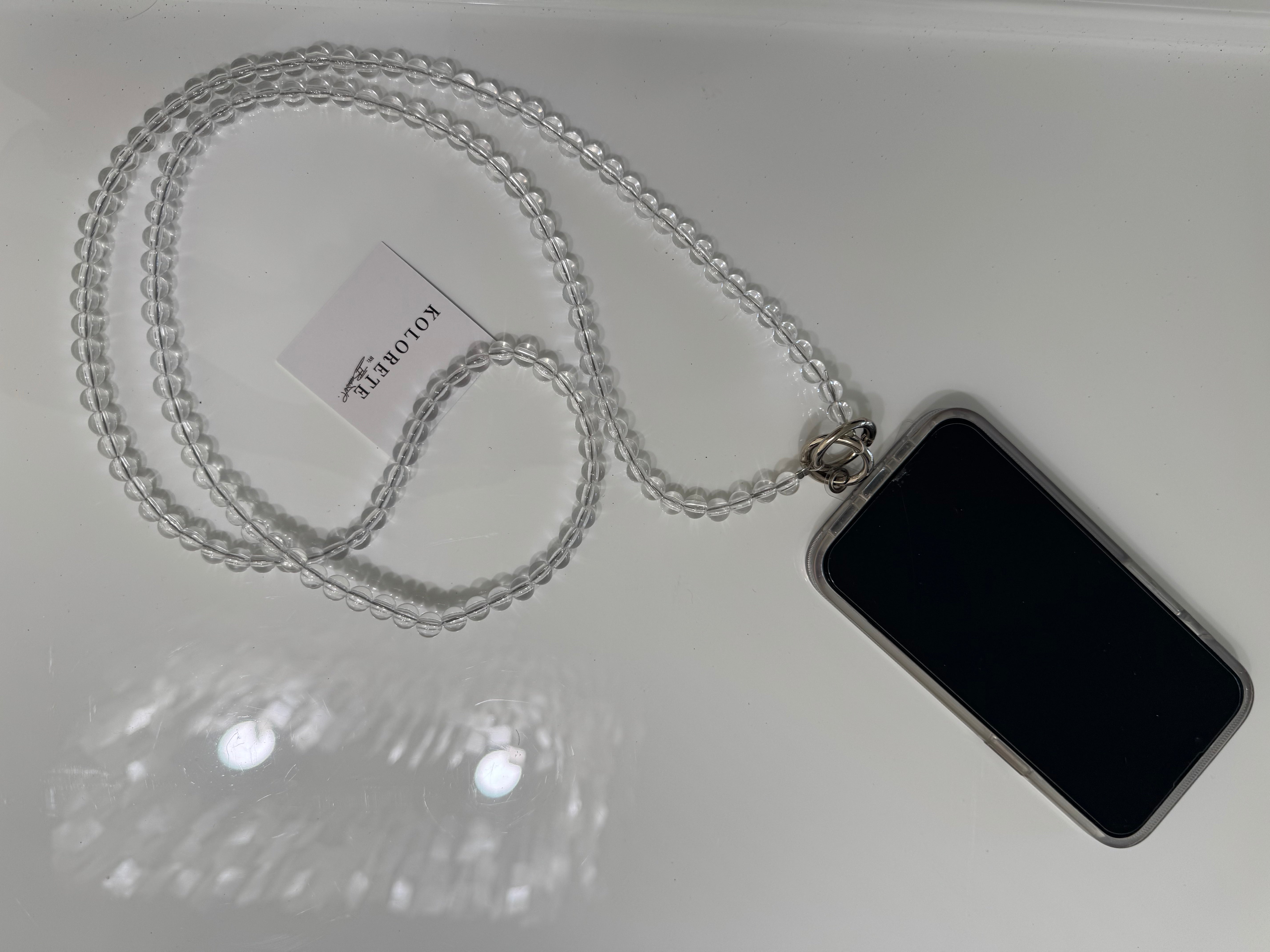 Crossbody Clear Bead Phone Strap