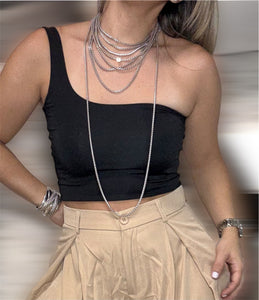 Black Off-shoulder crop top