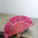 Load image into Gallery viewer, Light Pink Kolorete Hand Painted Hand Fan
