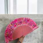 Load image into Gallery viewer, Light Pink Kolorete Hand Painted Hand Fan
