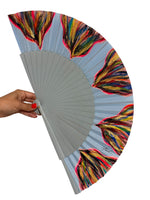 Load image into Gallery viewer, Blue Multicolored KOLORETE Hand Painted Hand Fan
