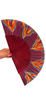 Load image into Gallery viewer, Wine Hand Painted KOLORETE Hand Fan

