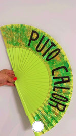 Load and play video in Gallery viewer, Puto Calor Green Hand Painted Kolorete Han Fan
