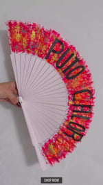 Load and play video in Gallery viewer, Neon Pink Puto Calor KOLORETE Hand Fan
