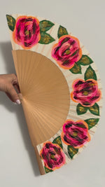 Load and play video in Gallery viewer, Neon flowers KOLORETE Hand Fan Hand Painted
