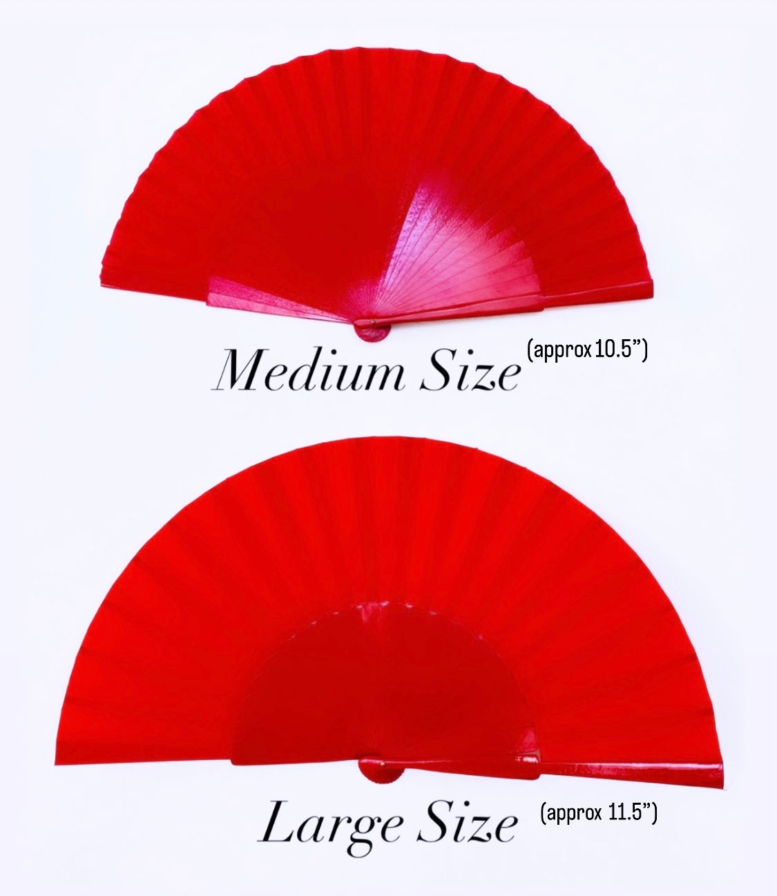 Red Hearts Hand Painted Kolorete Medium Hand Fan